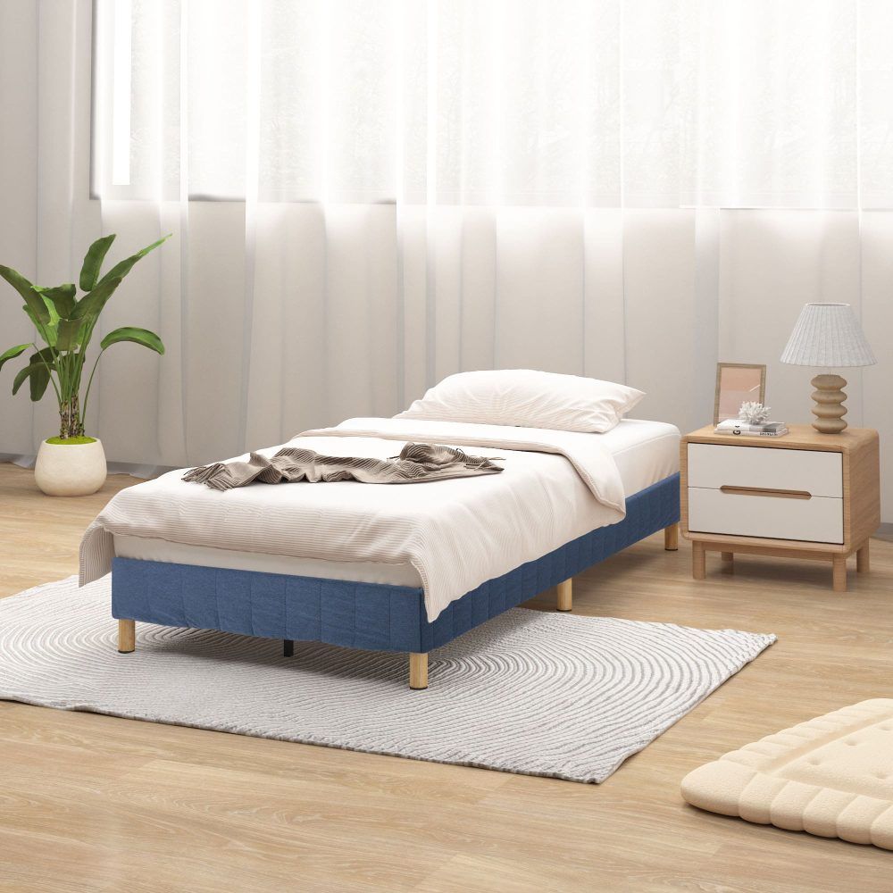 Metal Bed Frame Mattress Foundation Blue - Double V264-BFS-207F-BLU-DL-1