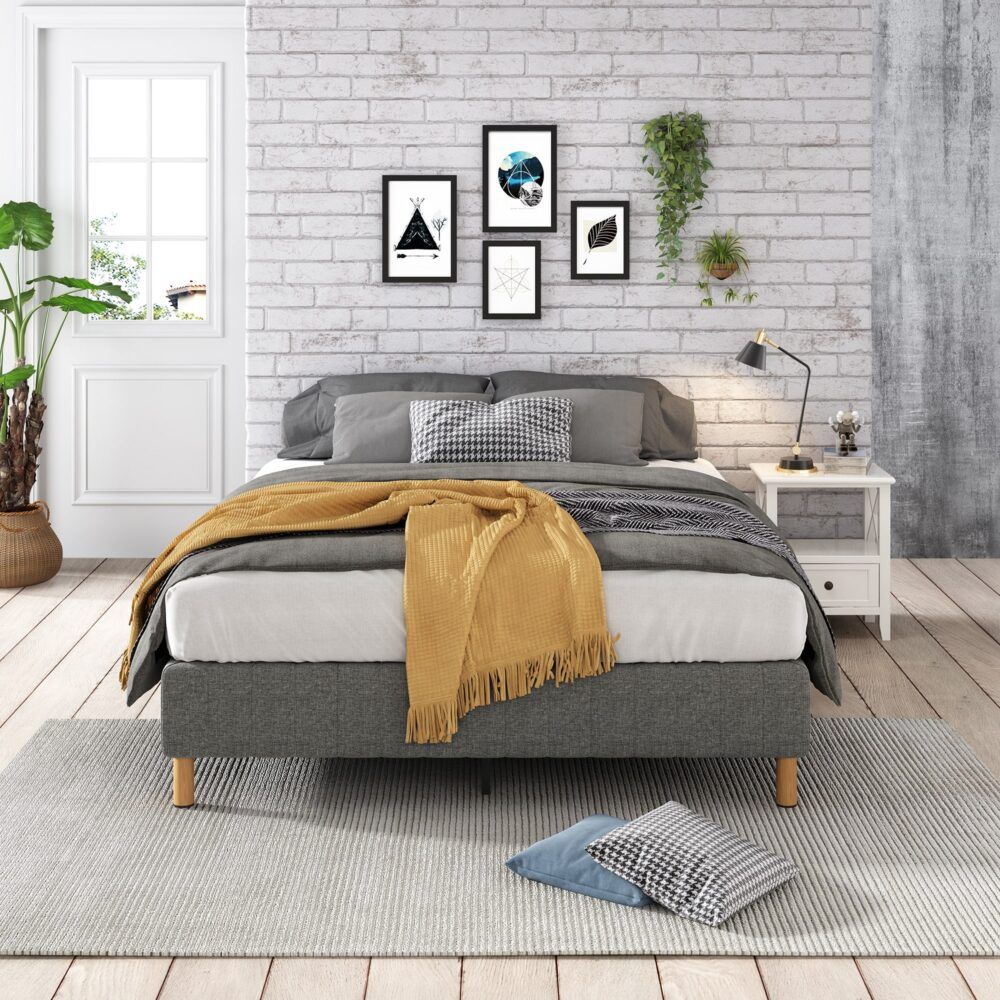 Metal Bedframe Mattress Foundation (Dark Grey) - Double V264-BFS-207F-DGR-DL-1