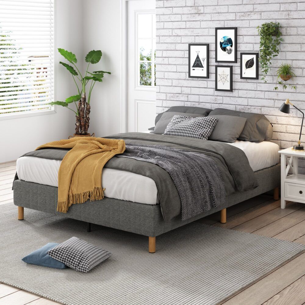 Metal Bedframe Mattress Foundation (Dark Grey) - Double V264-BFS-207F-DGR-DL-1