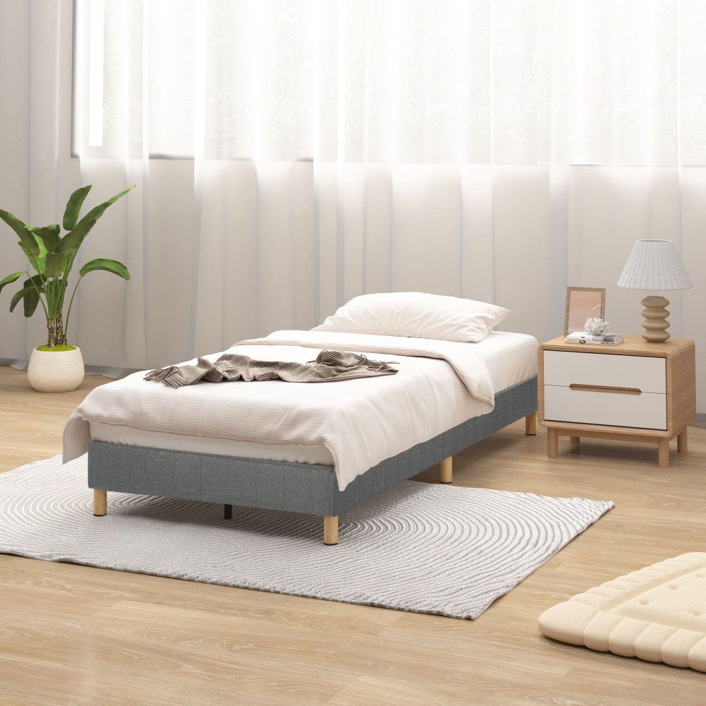 Metal Bedframe Mattress Foundation (Dark Grey) - Single V264-BFS-207F-DGR-SL-1