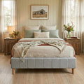 Metal Bedframe Mattress Foundation (Light Grey) – King