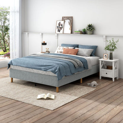 Metal Bedframe Mattress Foundation (Light Grey) - Single V264-BFS-207F-LGR-SL-1