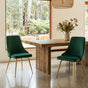 Viva Forever Set of 2 Green Velvet Dining Chairs-Art Deco Design with Gold Metal Legs V264-DNC-414V-GRN-02-1