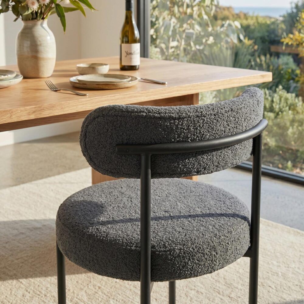 Charcoal Chic Boucle Elsa Dining Chairs V264-DNC-416B-CHL-02-1