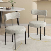 Luxe Boucle Cushioned Elsa Dining Chairs in White Quartz V264-DNC-416B-MCR-02-1