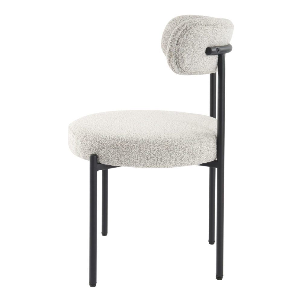 Luxe Boucle Cushioned Elsa Dining Chairs in White Quartz V264-DNC-416B-MCR-02-1