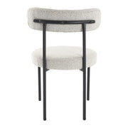 Luxe Boucle Cushioned Elsa Dining Chairs in White Quartz V264-DNC-416B-MCR-02-1