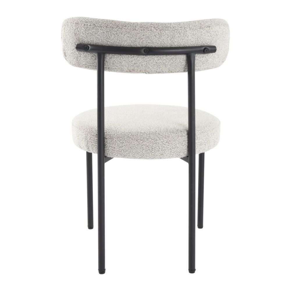 Luxe Boucle Cushioned Elsa Dining Chairs in White Quartz V264-DNC-416B-MCR-02-1