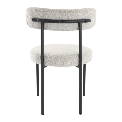 Luxe Boucle Cushioned Elsa Dining Chairs in White Quartz V264-DNC-416B-MCR-02-1