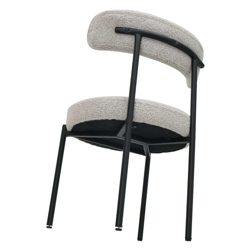 Luxe Boucle Cushioned Elsa Dining Chairs in White Quartz V264-DNC-416B-MCR-02-1