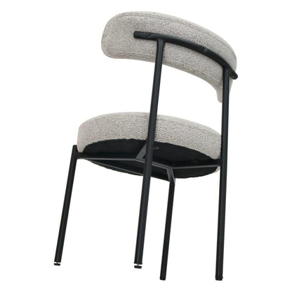 Luxe Boucle Cushioned Elsa Dining Chairs in White Quartz V264-DNC-416B-MCR-02-1