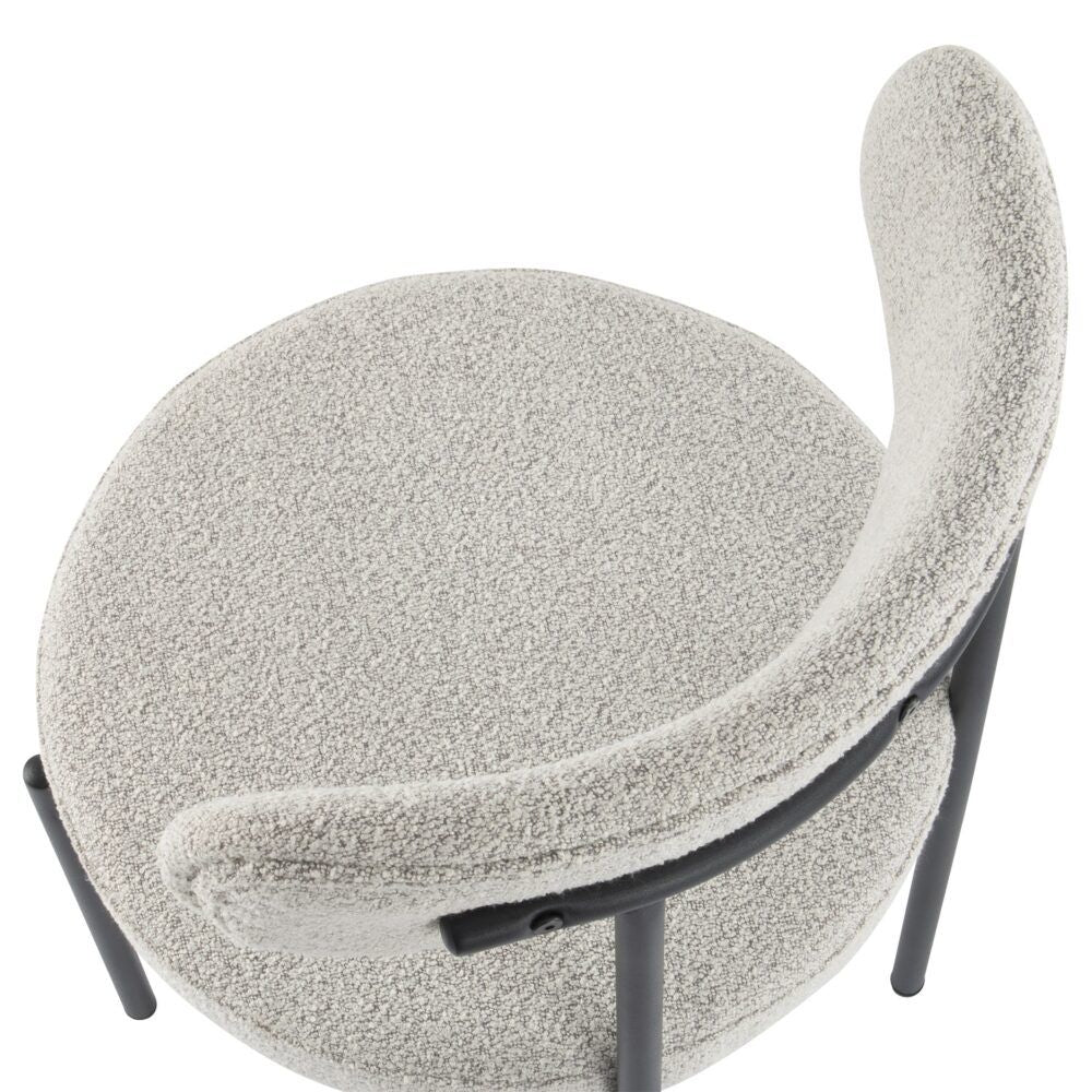 Luxe Boucle Cushioned Elsa Dining Chairs in White Quartz V264-DNC-416B-MCR-02-1