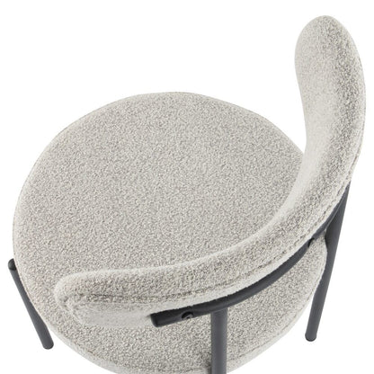 Luxe Boucle Cushioned Elsa Dining Chairs in White Quartz V264-DNC-416B-MCR-02-1