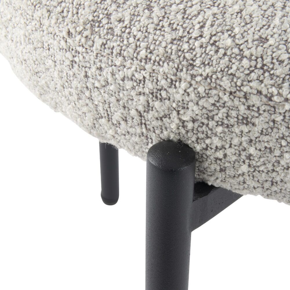 Luxe Boucle Cushioned Elsa Dining Chairs in White Quartz V264-DNC-416B-MCR-02-1