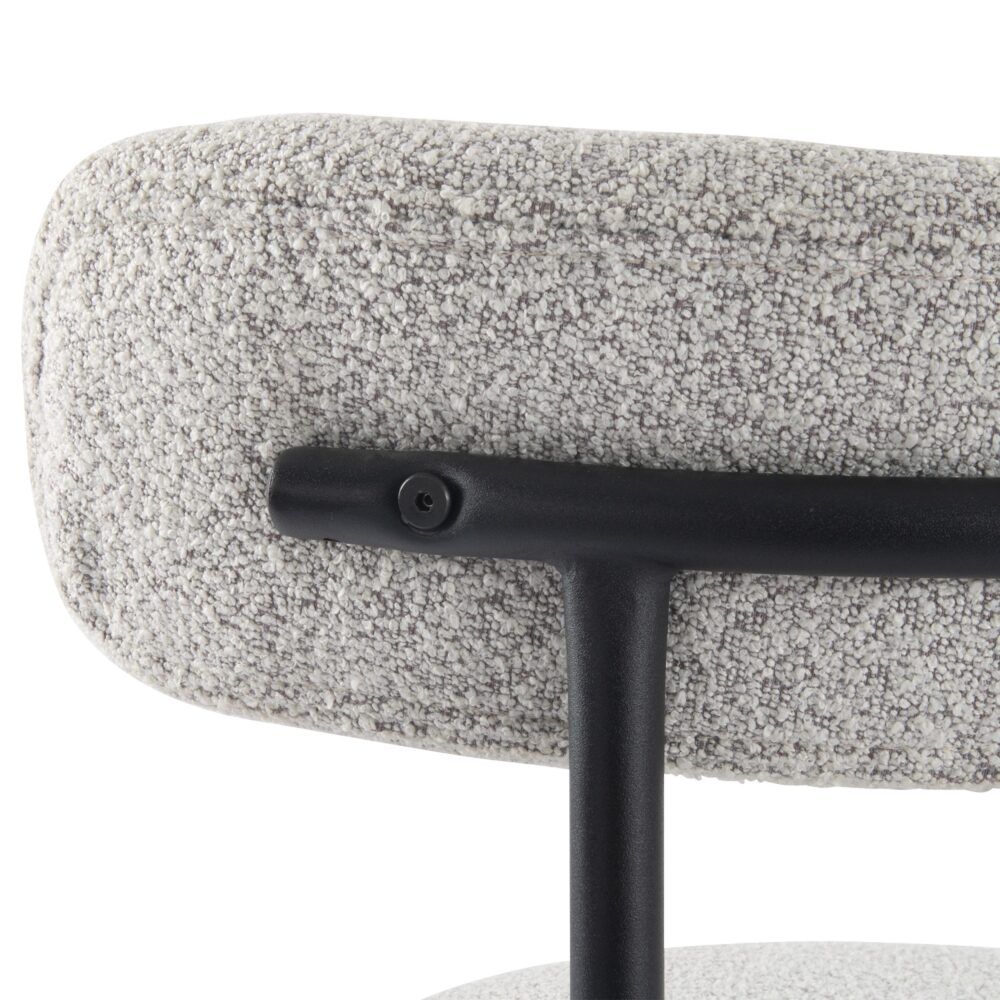 Luxe Boucle Cushioned Elsa Dining Chairs in White Quartz V264-DNC-416B-MCR-02-1