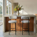 Sleek White Quartz Metal Boucle Elsa Bar Stools V264-DNC-417B-MCR-02-1