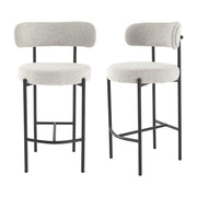Sleek White Quartz Metal Boucle Elsa Bar Stools V264-DNC-417B-MCR-02-1