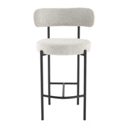 Sleek White Quartz Metal Boucle Elsa Bar Stools V264-DNC-417B-MCR-02-1