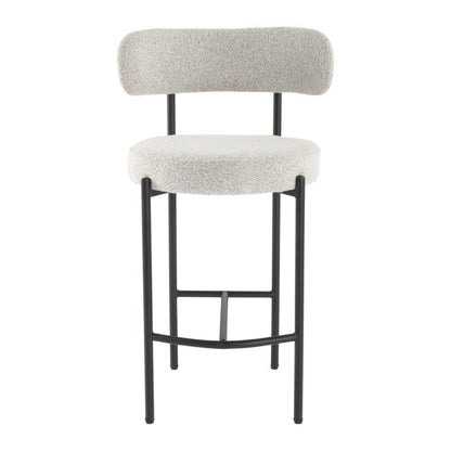 Sleek White Quartz Metal Boucle Elsa Bar Stools V264-DNC-417B-MCR-02-1