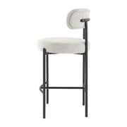 Sleek White Quartz Metal Boucle Elsa Bar Stools V264-DNC-417B-MCR-02-1