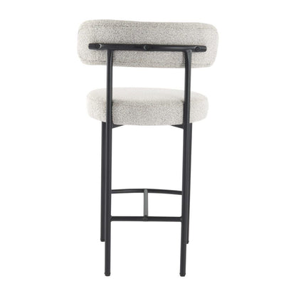 Sleek White Quartz Metal Boucle Elsa Bar Stools V264-DNC-417B-MCR-02-1