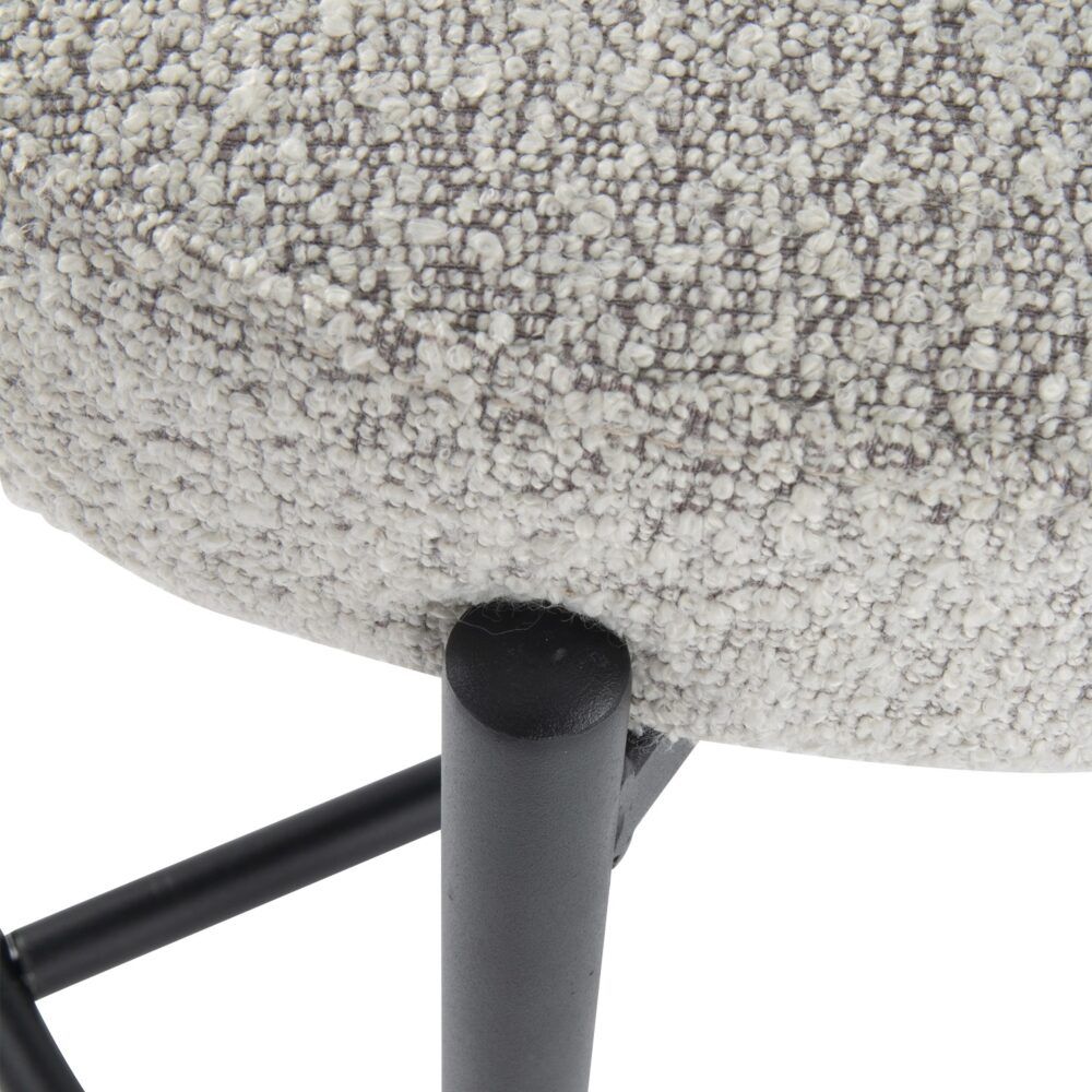 Sleek White Quartz Metal Boucle Elsa Bar Stools V264-DNC-417B-MCR-02-1