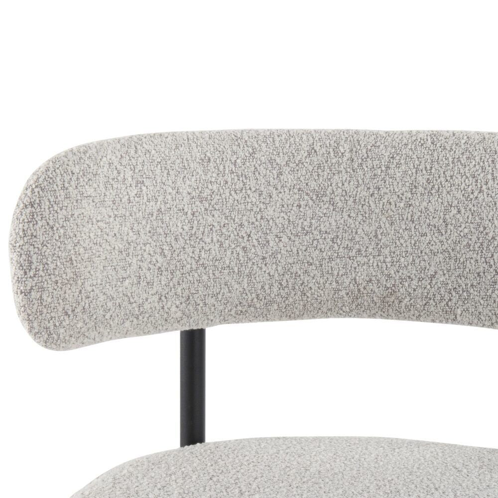 Sleek White Quartz Metal Boucle Elsa Bar Stools V264-DNC-417B-MCR-02-1