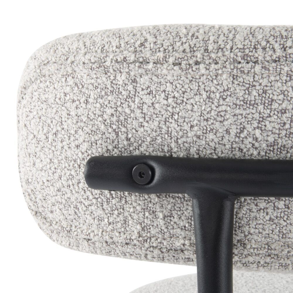 Sleek White Quartz Metal Boucle Elsa Bar Stools V264-DNC-417B-MCR-02-1
