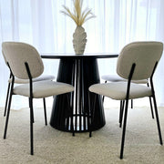 White Whisper Teddy Fabric Dining Duo V264-DNC-418V-WHE-02-1