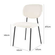 White Whisper Teddy Fabric Dining Duo V264-DNC-418V-WHE-02-1
