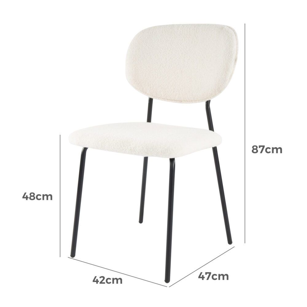 White Whisper Teddy Fabric Dining Duo V264-DNC-418V-WHE-02-1