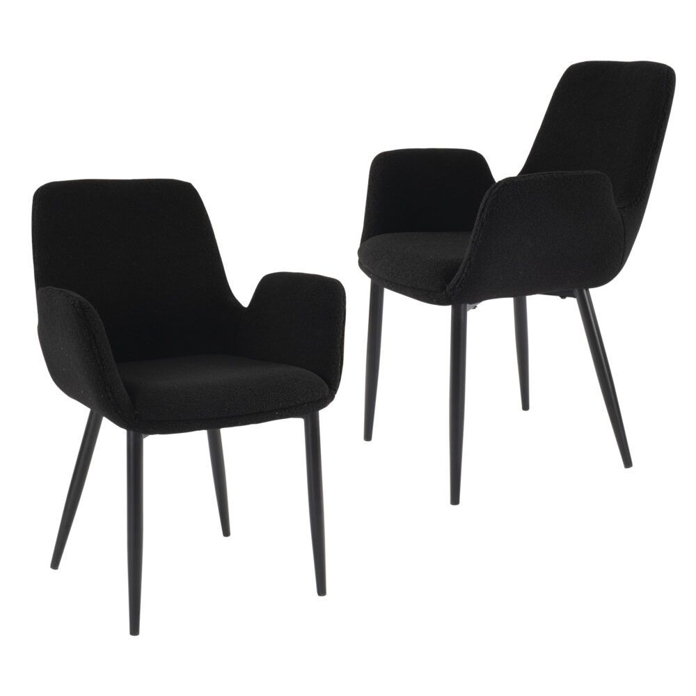 Charcoal Embrace Boucle – teddy Sherpa Fabric Armchair Set V264-DNC-420V-CHL-02-1