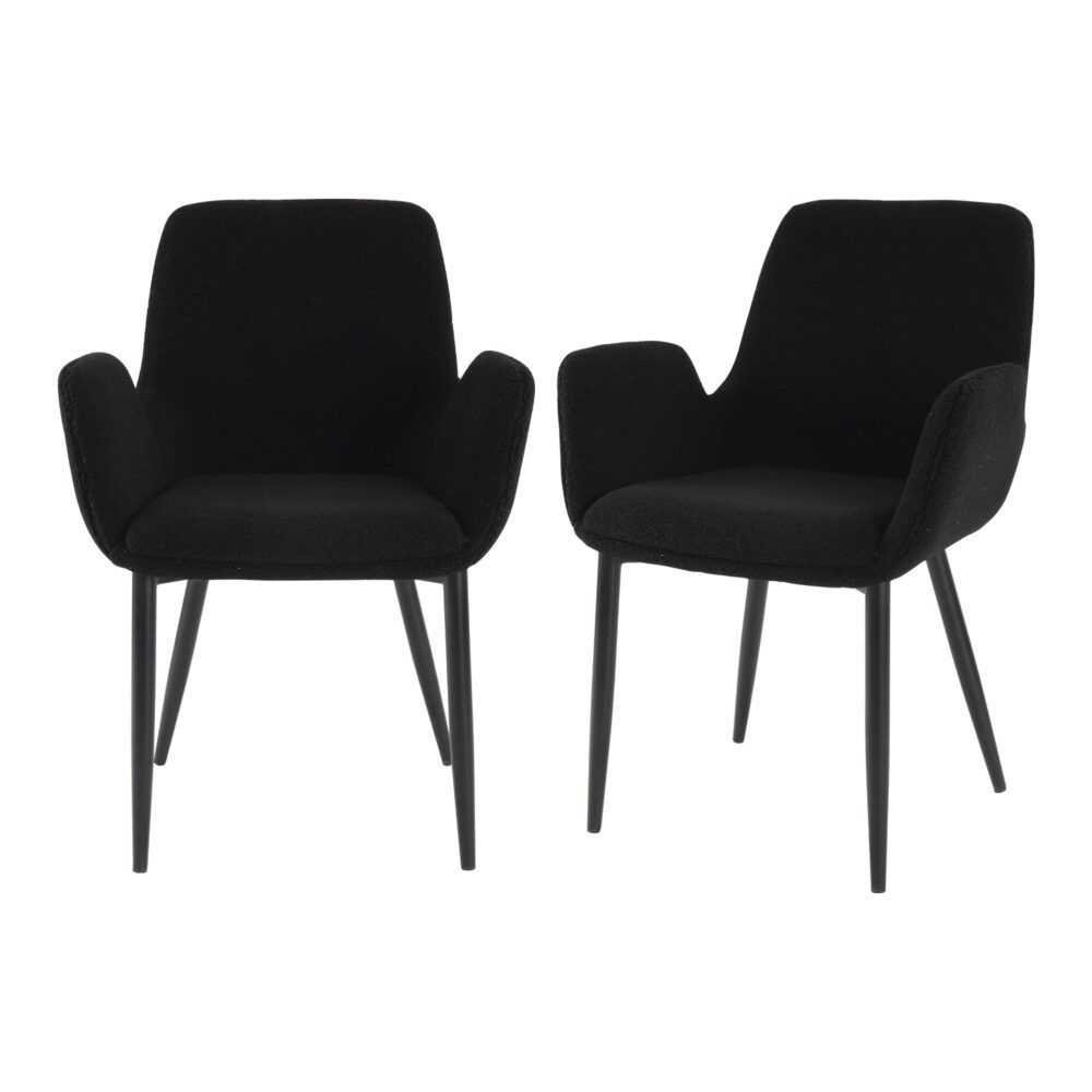 Charcoal Embrace Boucle – teddy Sherpa Fabric Armchair Set V264-DNC-420V-CHL-02-1