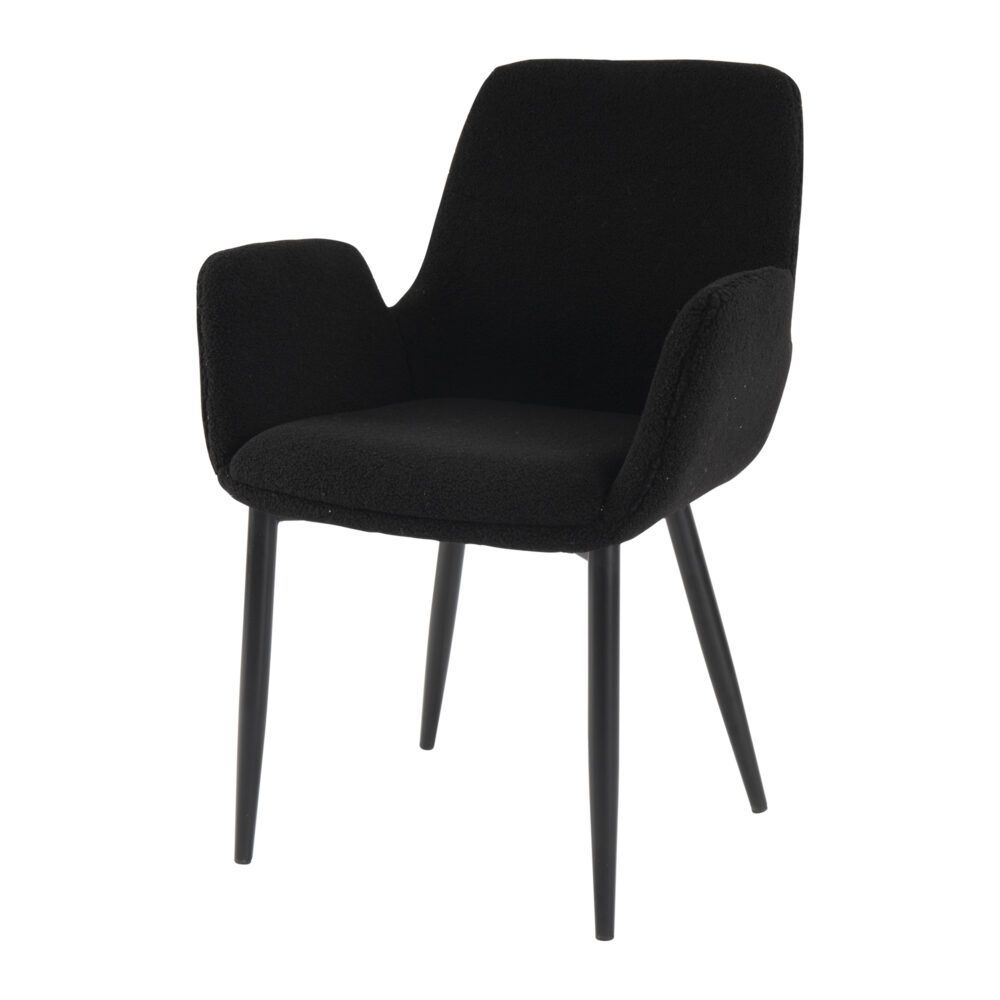 Charcoal Embrace Boucle – teddy Sherpa Fabric Armchair Set V264-DNC-420V-CHL-02-1