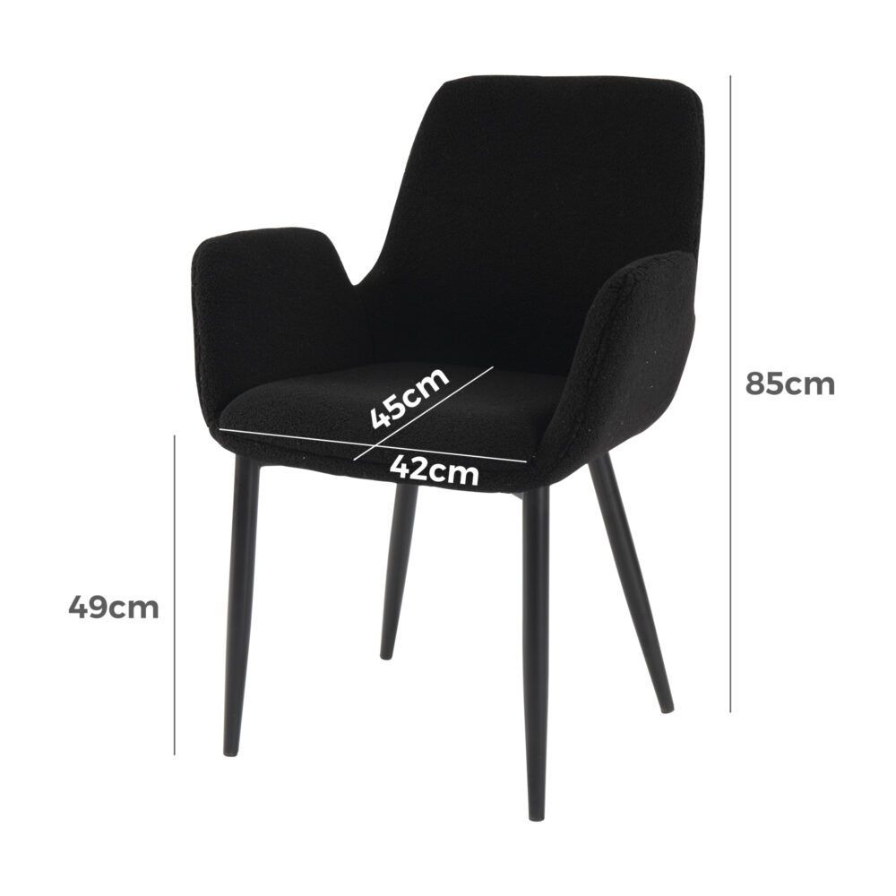 Charcoal Embrace Boucle – teddy Sherpa Fabric Armchair Set V264-DNC-420V-CHL-02-1
