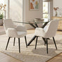 Boucle – teddy Sherpa Fabric Bliss Armrest Dining Chair Ensemble V264-DNC-420V-WHE-02-1