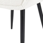 Boucle – teddy Sherpa Fabric Bliss Armrest Dining Chair Ensemble V264-DNC-420V-WHE-02-1