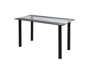 5PC Indoor Dining Table and Chairs Dinner Set Glass Leather Kitchen-Mix Black V264-DNT-403S-BLK-1.2M-DNC-404S-BLK-04