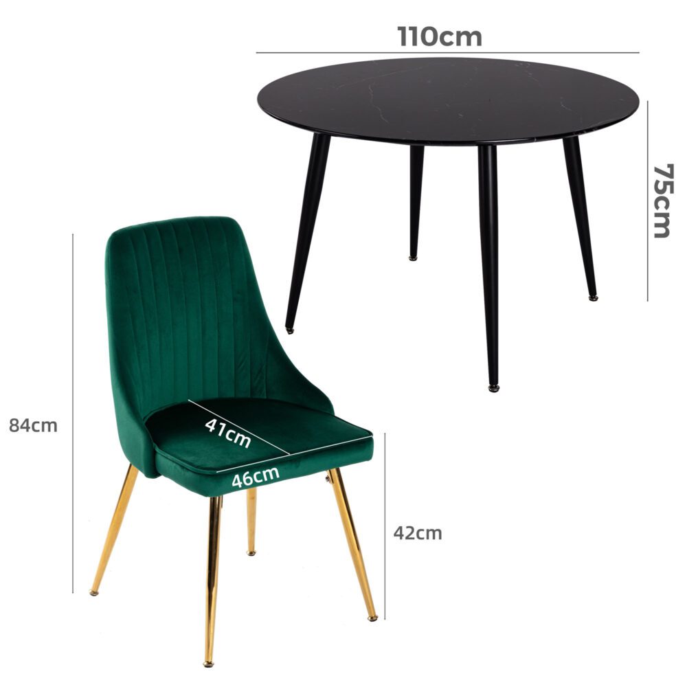 The Marbelous Mealtime Set V264-DNT-405-BLK-DNC-414V-GRN-4