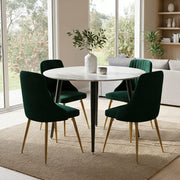 Velvet Elegance Dining Set V264-DNT-405-WHE-DNC-414V-GRN-4