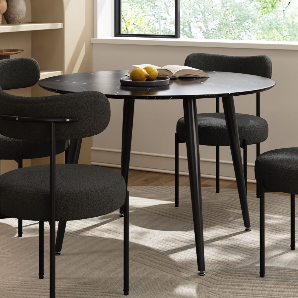 Marble Mania Round Table V264-DNT-405S-BLK