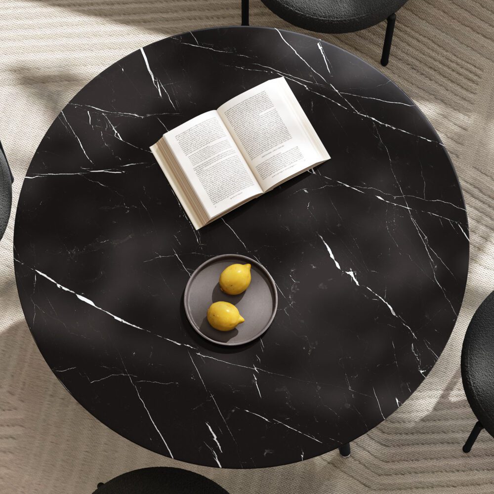 Marble Mania Round Table V264-DNT-405S-BLK