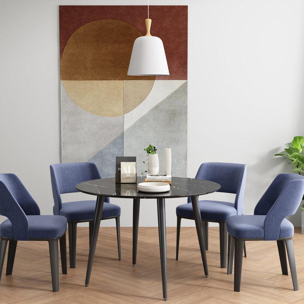 Marble Mania Round Table V264-DNT-405S-BLK