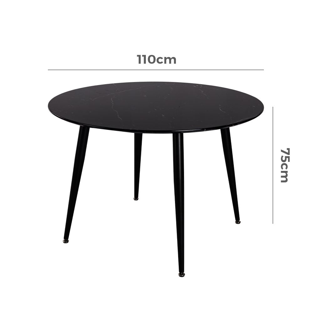 Marble Mania Round Table V264-DNT-405S-BLK