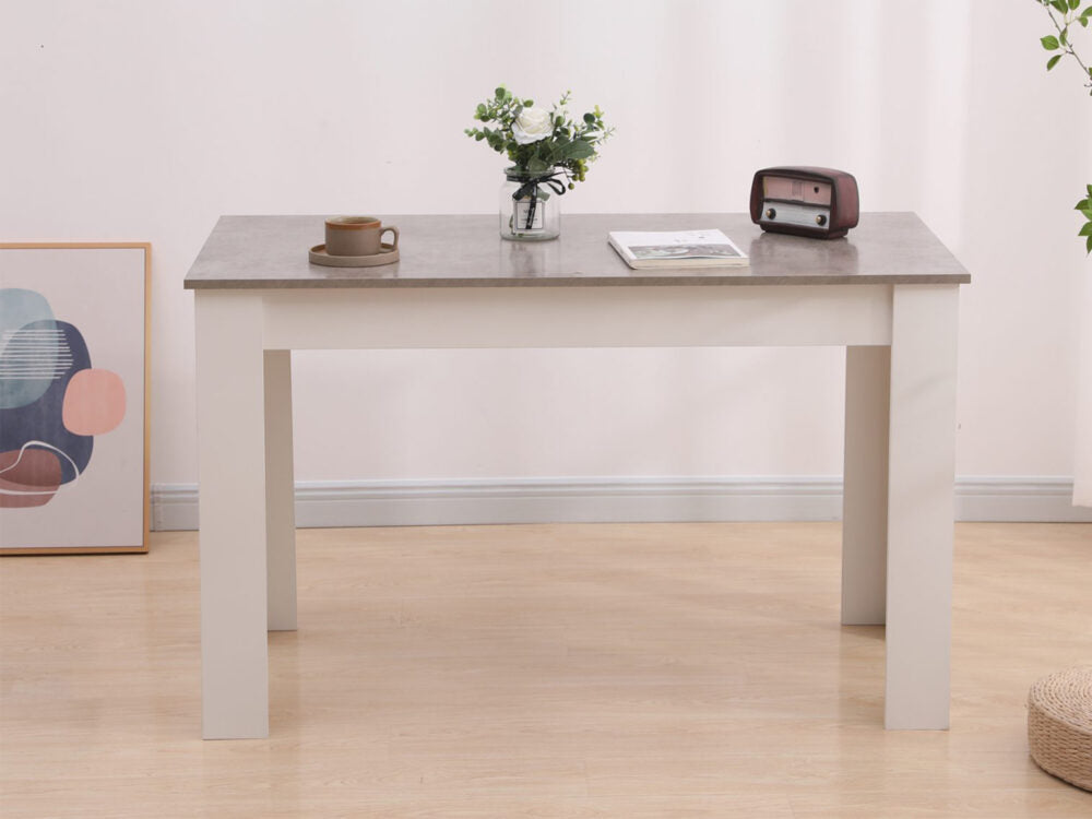 Dining Table Rectangular Wooden 120M-Grey&amp;White V264-DNT-409C-LGR-12M-1