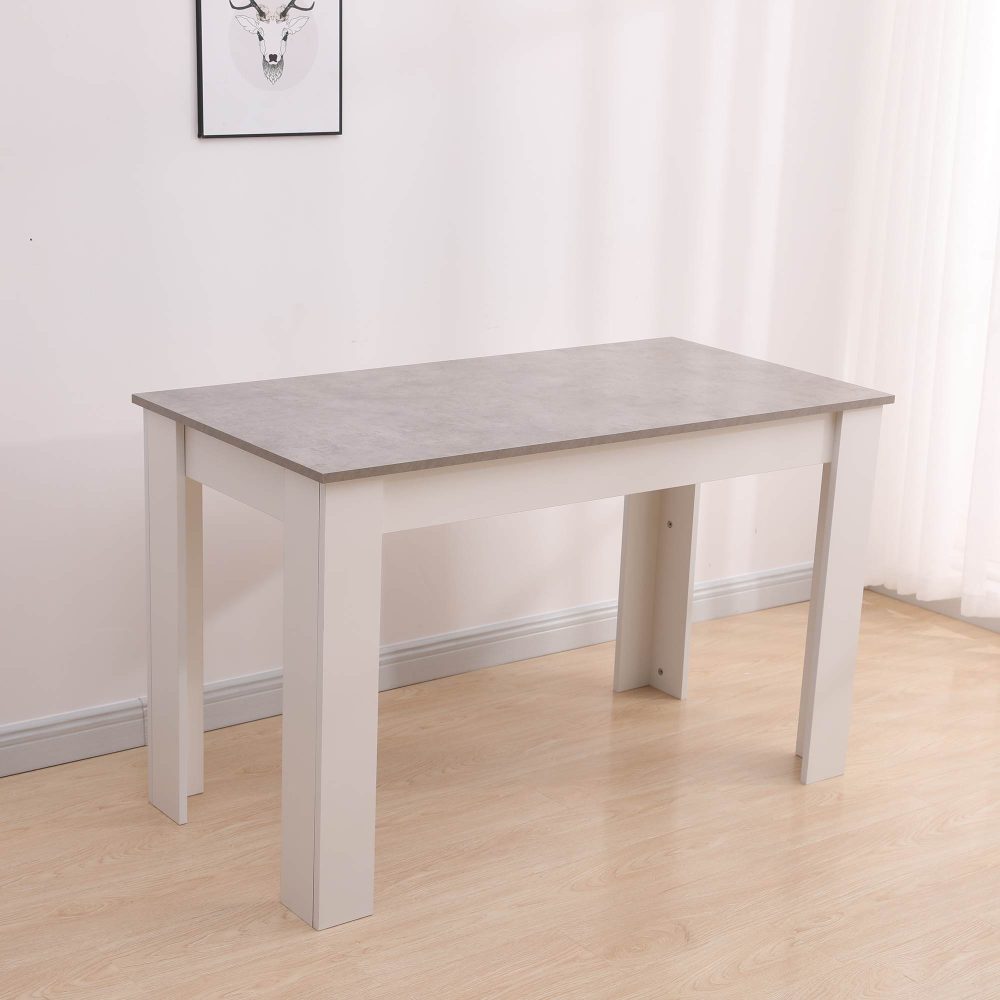 Dining Table Rectangular Wooden 120M-Grey&amp;White V264-DNT-409C-LGR-12M-1
