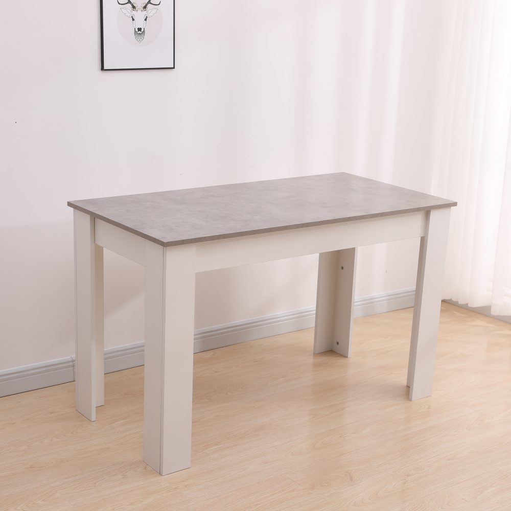 Dining Table Rectangular Wooden 120M-Grey&amp;White V264-DNT-409C-LGR-12M-1