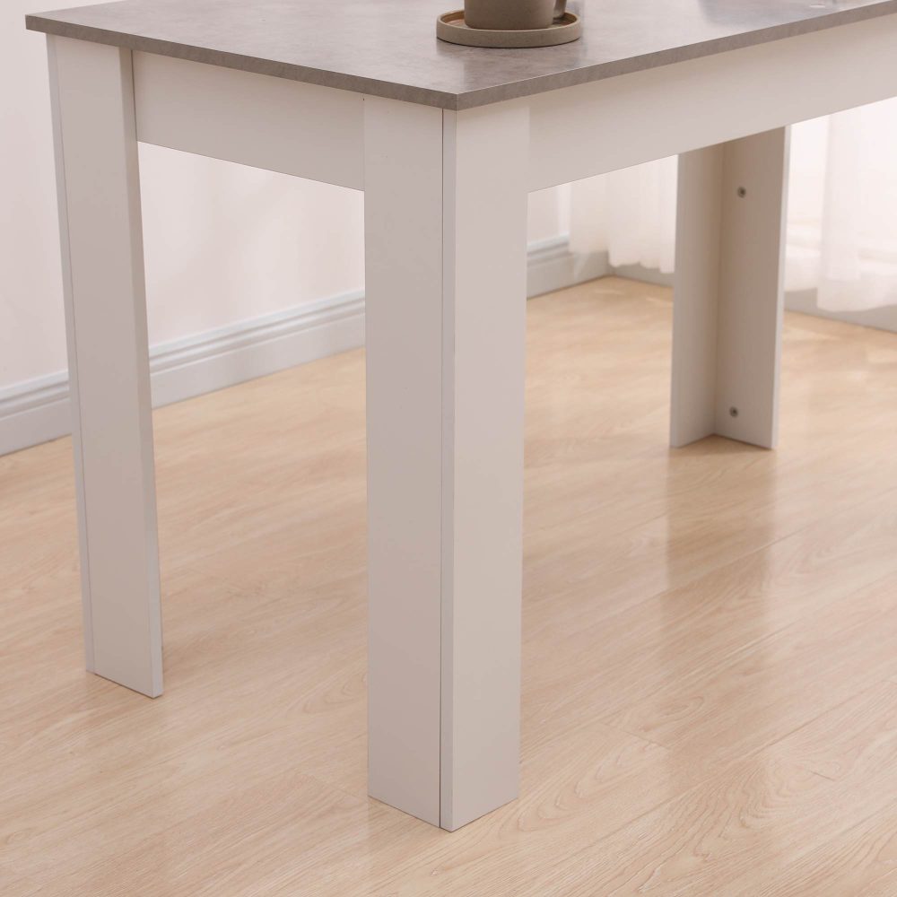 Dining Table Rectangular Wooden 120M-Grey&amp;White V264-DNT-409C-LGR-12M-1