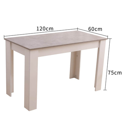 Dining Table Rectangular Wooden 120M-Grey&amp;White V264-DNT-409C-LGR-12M-1