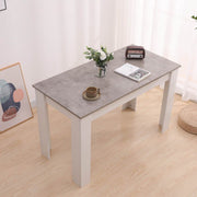 Grey Rectangular Dining Table with 4x Blue Velvet Chairs V264-DNT-409C-LGR-DNC-414V-BLU-4